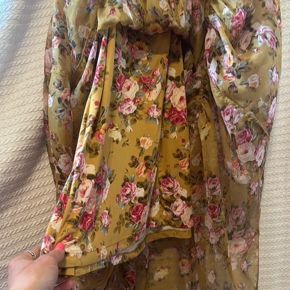 Opt brand size L women dress beautiful flower print with silky slip underneath - Picture 9 of 10